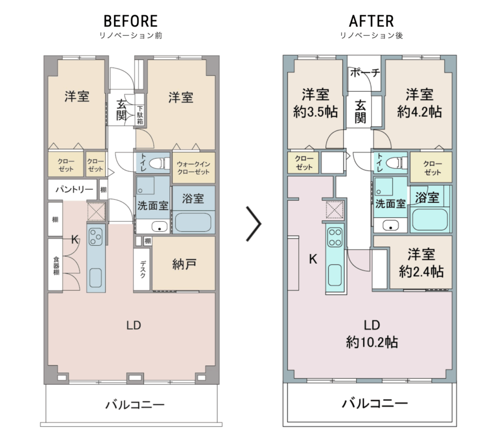仲介手数料無料でリノベを行い理想的な住まいを実現した事例