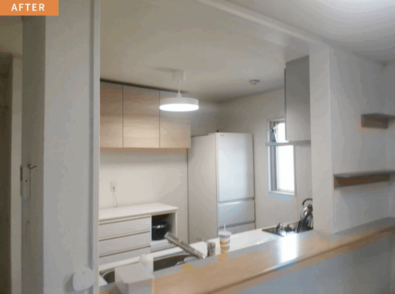 ここで紹介するリフォーム事例は、戸建て住宅のキッチン内装リフォームです。キッチンの下がり壁を撤去し、開放的なキッチンを実現しました。費用は総額13.6万円(税込)です。