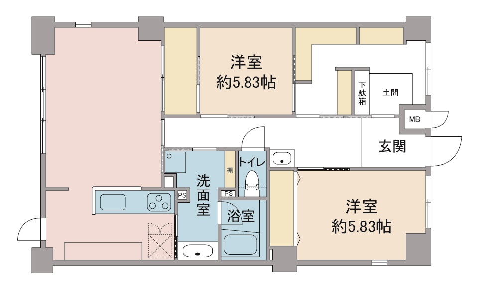 間取り図：リノベーション後