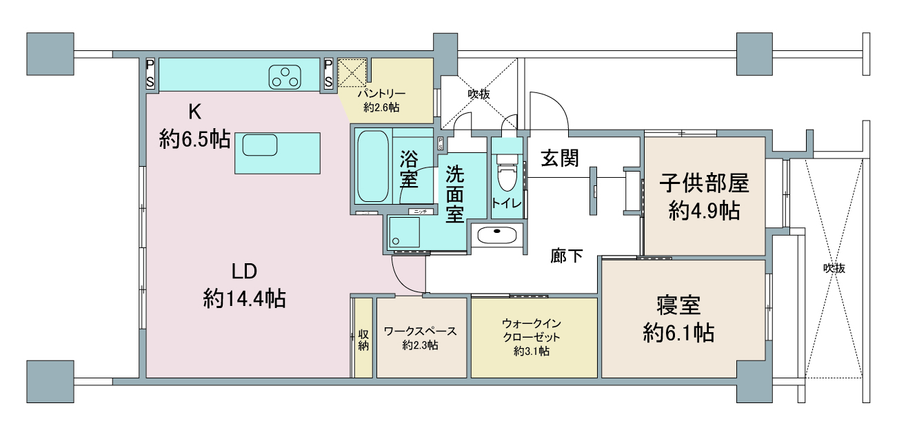 間取り図：リノベーション後